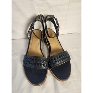 Sperry Women Seaport City Sandal plaid ankle strap leather coastal casual 9.5M